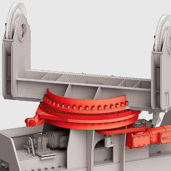 Horizontal turning gear with slewing ring design Horizontal turning gear with slewing ring design