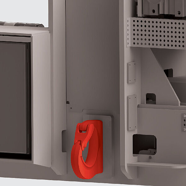 Beidseitig angebrachte Anschweißhaken Beidseitig angebrachte Anschweißhaken