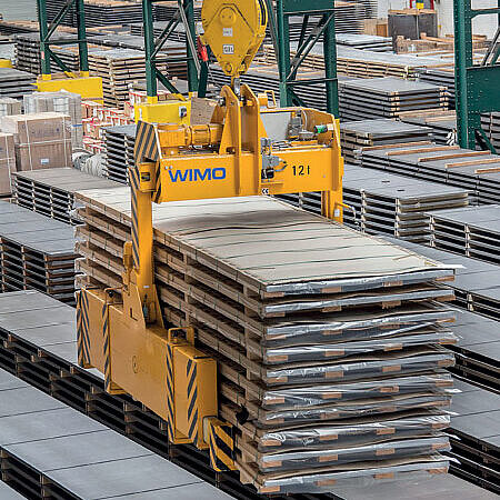 Sheet metal tongs with 8 adjustable clamping prongs (partially telescopic)