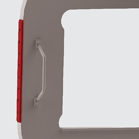 Prallschutz am Hakenrücken aus Kunststoff