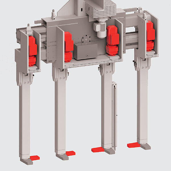 Support prongs with motorised swivel by 90° Support prongs with motorised swivel by 90°