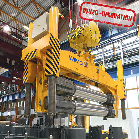 Arbeitswalzenzange mit vier höhenbeweglichen Aufsetzsäulen