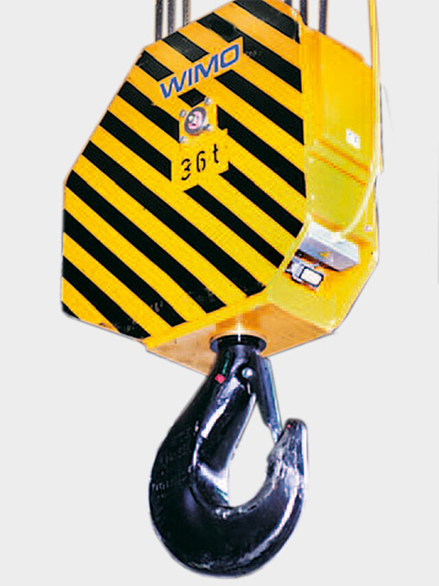 WIMO®-Kranunterflaschen mit Hakendrehantrieb (3 Seilrollen)