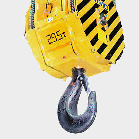 WIMO®-Kranunterflaschen mit Hakendrehantrieb (2 Seilrollen)