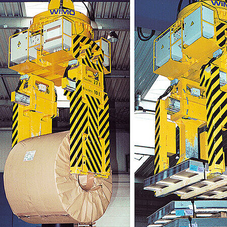 WIMO® universal tong with horizontal rotation device – for mixed storage and changing loads