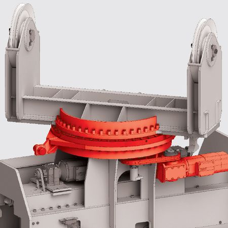 Horizontal turning gear with slewing ring design, motorised drive Horizontal turning gear with slewing ring design, motorised drive