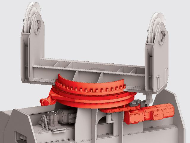 Horizontal-Dreheinrichtung in Kugeldrehkranzausführung