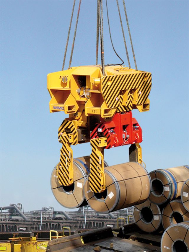 Telescopic coil gripper with spindle drive Telescopic coil gripper with spindle drive