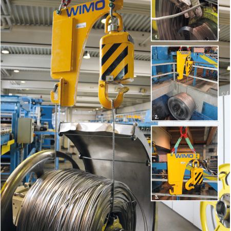Edge scrap coil lifting tackle with cordless cable release system Edge scrap coil lifting tackle with cordless cable release system