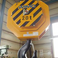 [Translate to English:] WIMO®-Innovation: Kranunterflasche mit elektromechanisch drehbarem Lasthaken und integrierter Wägeeinrichtung