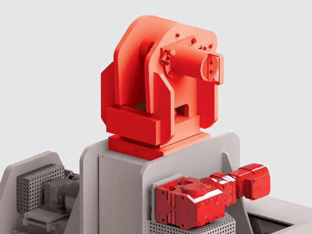 Horizontal turning gear with bolt, motorised drive Horizontal turning gear with bolt, motorised drive