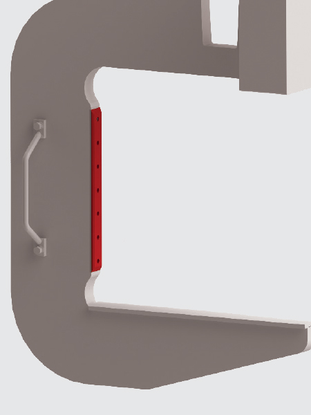 Stop plate made of synthetic material
