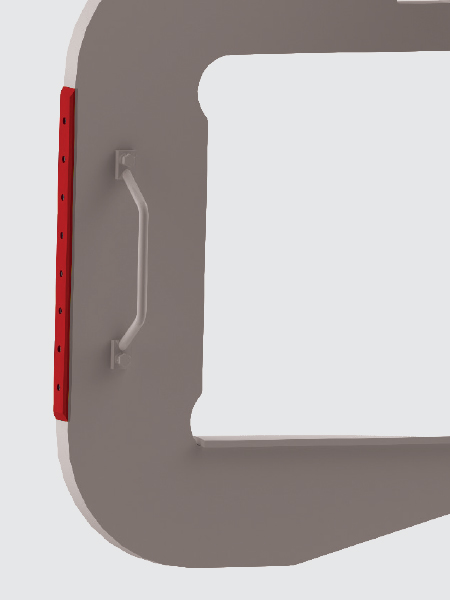 Protector on the back of the hook made of synthetic material