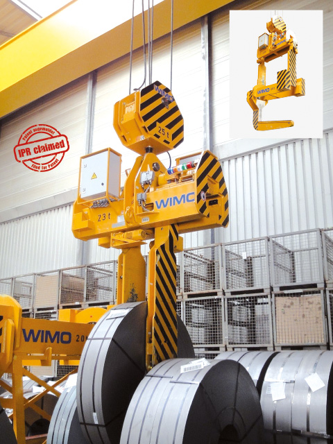 Patented Slit strip gripper with spindle drive and folding support brackets