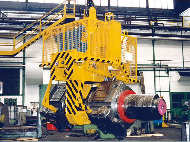 Back-up roll tong for gripping roll surface